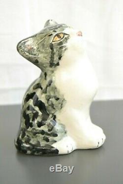 Rare Studio Six Fulham Pottery Cat signed Seneshall Design Vintage 1979