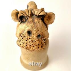 Rare Todd Warner Vintage Hippo Studio Art Pottery Animal Sculpture Figurine Bell