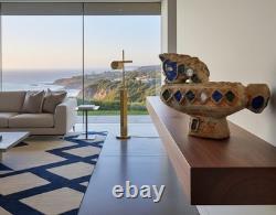 Rare Vintage Abstract Studio Pottery Sculpture Multicolor Glazed Art Vessel