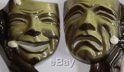 Rare Vintage Ceramic Arts Studio Hamlet & Ophelia Comedy Tragedy Masks MINT