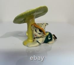 Rare Vintage Ceramic Arts Studio Madison WI Pixie Trinket Dish & 4 Figurine Set