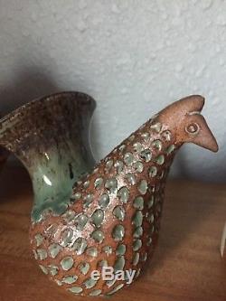 Rare Vintage David Stewart Studio Pottery Bird Mid Century Ceramic Art Vase