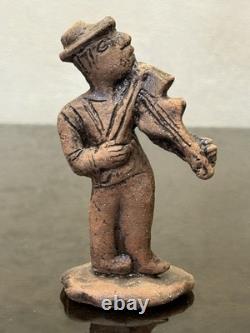 Rare Vintage LKSF Studio Pottery Figurines Trio of Musicians, L. Kiseleva, 1980