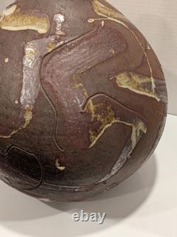 Rare Vintage Large HugeSigned Studio Pottery Vessel Signed ED Or CB