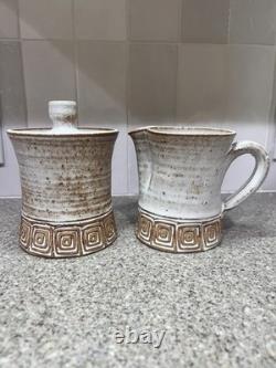 Rare Vintage Los Artesanos Pottery Puerto Rico Hal Lasky Studio Cream & Sugar