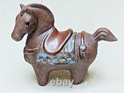 Rare Vintage MCM Studio Pottery Fjord Dala Horse Scandi Sculpture Objet d'Art