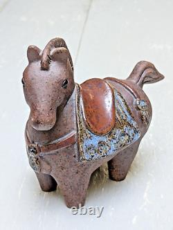 Rare Vintage MCM Studio Pottery Fjord Dala Horse Scandi Sculpture Objet d'Art