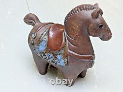 Rare Vintage MCM Studio Pottery Fjord Dala Horse Scandi Sculpture Objet d'Art