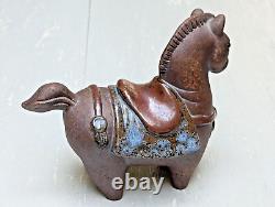 Rare Vintage MCM Studio Pottery Fjord Dala Horse Scandi Sculpture Objet d'Art