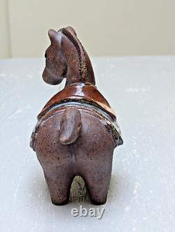 Rare Vintage MCM Studio Pottery Fjord Dala Horse Scandi Sculpture Objet d'Art