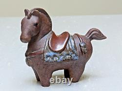 Rare Vintage MCM Studio Pottery Fjord Dala Horse Scandi Sculpture Objet d'Art