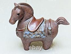 Rare Vintage MCM Studio Pottery Fjord Dala Horse Scandi Sculpture Objet d'Art