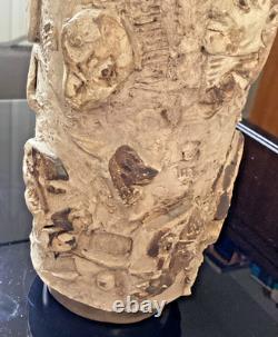 Rare Vintage Pottery Vase With Faces