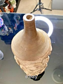Rare Vintage Pottery Vase With Faces