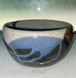 Rare Vintage Signed Abstract Patterned Studio Pottery Bowl 5.5D