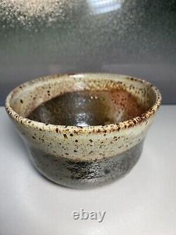 Rare Vintage Signed Studio Pottery Bowl Abstract Design 5.75D