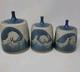 Rare Vintage Signed Studio Pottery Covered Canister Set by Don Hanson 1970's
