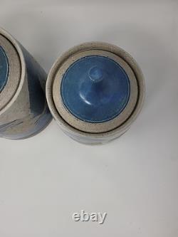 Rare Vintage Signed Studio Pottery Covered Canister Set by Don Hanson 1970's
