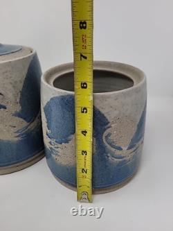 Rare Vintage Signed Studio Pottery Covered Canister Set by Don Hanson 1970's