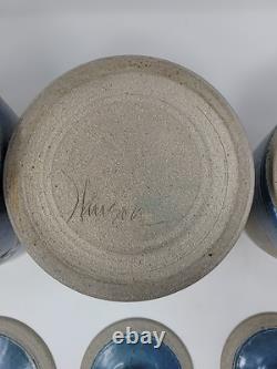 Rare Vintage Signed Studio Pottery Covered Canister Set by Don Hanson 1970's