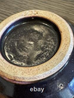 Rare Vintage Signed Studio Pottery Tea Bowl Hand Thrown Stoneware Owl Motif