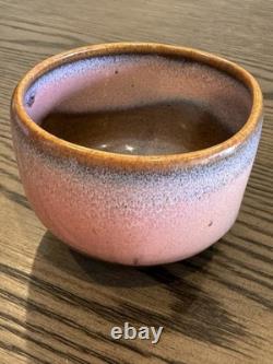 Rare Vintage Signed Studio Pottery Tea Bowl Hand Thrown Stoneware Owl Motif