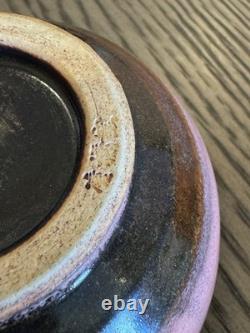 Rare Vintage Signed Studio Pottery Tea Bowl Hand Thrown Stoneware Owl Motif