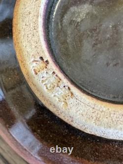 Rare Vintage Signed Studio Pottery Tea Bowl Hand Thrown Stoneware Owl Motif