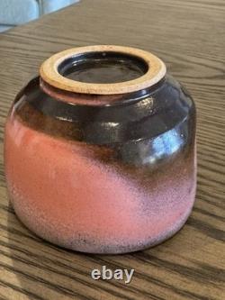 Rare Vintage Signed Studio Pottery Tea Bowl Hand Thrown Stoneware Owl Motif