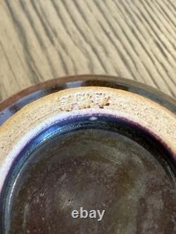 Rare Vintage Signed Studio Pottery Tea Bowl Hand Thrown Stoneware Owl Motif