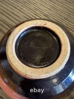 Rare Vintage Signed Studio Pottery Tea Bowl Hand Thrown Stoneware Owl Motif