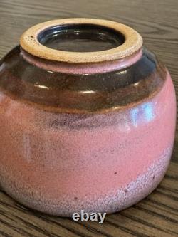 Rare Vintage Signed Studio Pottery Tea Bowl Hand Thrown Stoneware Owl Motif