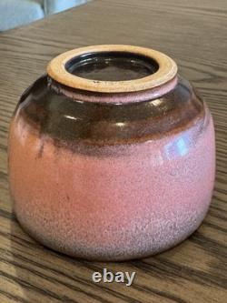Rare Vintage Signed Studio Pottery Tea Bowl Hand Thrown Stoneware Owl Motif