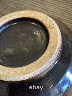 Rare Vintage Signed Studio Pottery Tea Bowl Hand Thrown Stoneware Owl Motif
