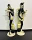 Rare Vtg Ceramic Arts Studio King's Jester Flutist & Lutist Figurines Set AS IS