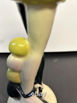Rare Vtg Ceramic Arts Studio King's Jester Flutist & Lutist Figurines Set AS IS