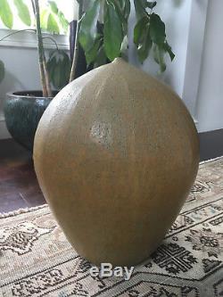 Rare Vtg Mid Century Lg Studio Stonewear Ceramic Moon Weed Pot Pottery Toshiko
