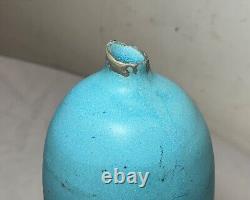Rare vintage handmade signed Judy Jackson studio baby blue glaze pottery vase