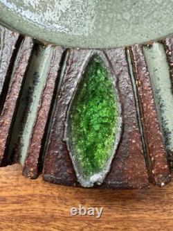 Raul Coronel 1960s MCM Studio Art Pottery Stoneware Glass Infused 9 PLATE