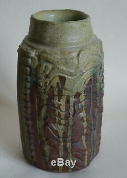 Retro 60's Studio pottery vintage large ceramic vase Bernard Rooke makers mark