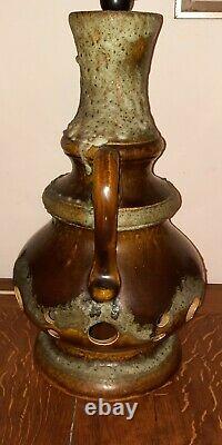 Retro West German Skandesco Studio Pottery Floor Table Lamp Fat Lava Vintage