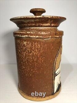 Rick Schlag Studio Pottery Jar (Mountainous Landscape) Vintage 1982