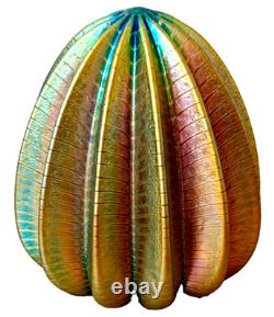Robert Held Iridescent Studio Art Glass Crystal Paperweight Urchin Vtg Canada