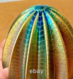 Robert Held Iridescent Studio Art Glass Crystal Paperweight Urchin Vtg Canada