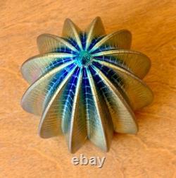 Robert Held Iridescent Studio Art Glass Crystal Paperweight Urchin Vtg Canada