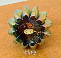 Robert Held Iridescent Studio Art Glass Crystal Paperweight Urchin Vtg Canada