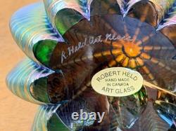 Robert Held Iridescent Studio Art Glass Crystal Paperweight Urchin Vtg Canada