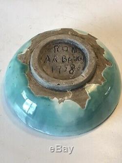 Ron Arbaugh Pottery Studio Bowl -signed 1958- Vintage MID Century Modern Ceramic