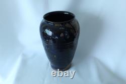 Rondald Loyd Studio Pottery Vase Vintage Colbalt blue 9 inch tall 6 inch wide