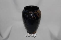 Rondald Loyd Studio Pottery Vase Vintage Colbalt blue 9 inch tall 6 inch wide